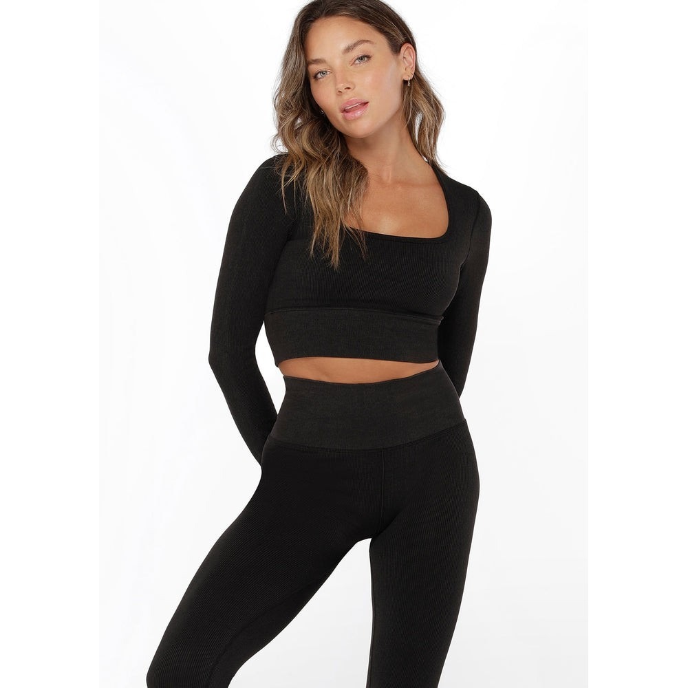 Lorna Jane $76 Tempo Ribbed Seamless Long Sleeve Top Size Small Athletic Top